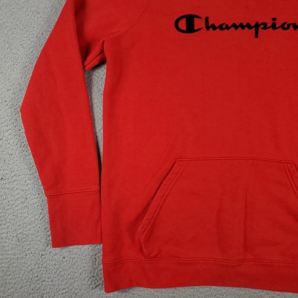 Champion Red Casual Pullover Sweater Hoodie Sweatshirt Adult Size Small - Picture 4 of 12